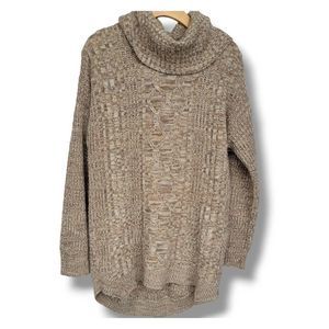 Jason Maxwell women's brown acrylic turtleneck tunic sweater  - xl